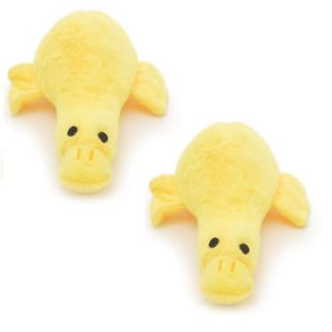 Imagem de 2 Brinquedos De Pelúcia Pet Para Animal de Estimação Pato Amarelo Poliéster