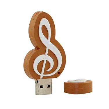 Imagem de 128 GB Marrom Branco Notas Musicais Modelo USB Stick USB Flash Drive USB 2.0 Cartão de Memória PenDrive Disco Flash USB Disco U Disco Polegar Drive USB