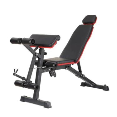 Imagem de Banco de Musculação Ajustável Dobrável com Extensor – Encosto com 9 Posições, Assento Regulável e Cadeira Extensora – Até 150kg