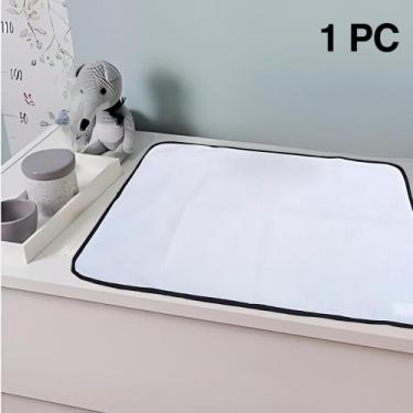 Imagem de 1 Protetor de Colchão 100x70 Absorvente Lavável Branco com Borda Preta