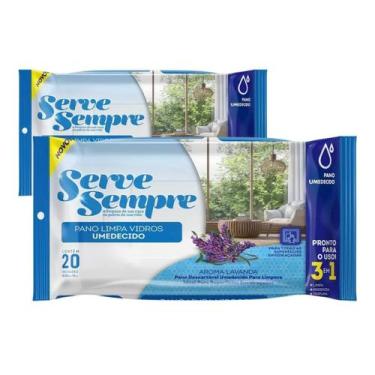 Imagem de Kit 2 Pano De Limpeza Umedecido Limpa Vidros - Aroma Lavanda AJJ-04 - 