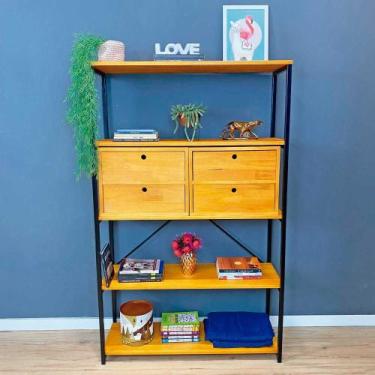 Imagem de Estante Style de Ferro e Madeira Ample 5 Prateleiras com 2 Gaveteiros 