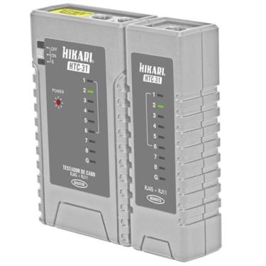 Imagem de Testador de cabos de rede RJ11 e RJ45 - HTC-31 - Hikari
