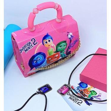 Imagem de Kit Bolsa Infantil Mini Bag Cute Alça Pérola Disney Divertidamente 2 F