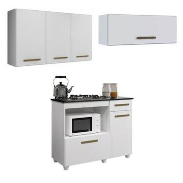 Imagem de Conjunto Balcão para Cooktop 5 Bocas 2 Portas 1 Gaveta e 2 Armários Aé