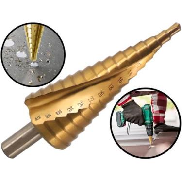 Imagem de Broca Escalonada Aço Rápido Tipo Cone 15 Etapas Profissional 4mm A 32m