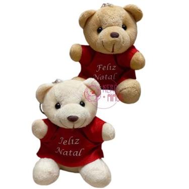 Imagem de Jogo De 02pçs Mini Urso De Pelúcia Feliz Natal 9cm com Roupa - Urso No