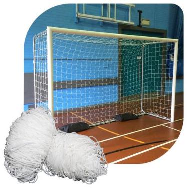 Imagem de Par de Rede para Trave de Gol Futsal Fio 2 Caixote Nylon Futebol de Sa