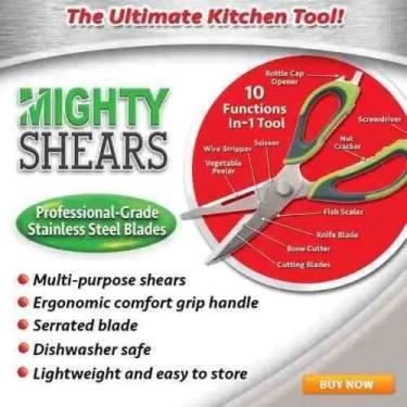 Imagem de Tesoura Faca Mighty Shears Multi Uso 10 Em 1 Multifunção
