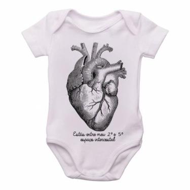 Imagem de body nenê criança roupa bebê Coração Intercostal - Empório Dutra, M   