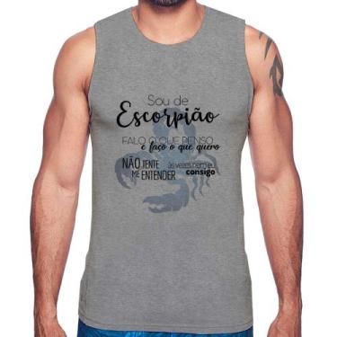 Imagem de Regata Sou de Escorpião - Foca na Moda, Cinza, P