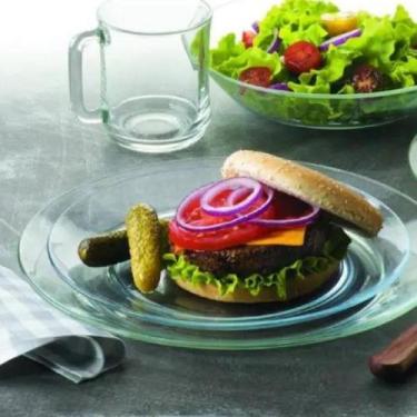 Imagem de Jogo 12 Prato Liso Vidro Astral Transparente Refeição Jantar - PRATICA