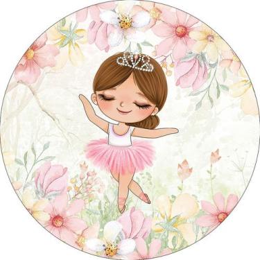Imagem de Painel De Festa Redondo 1,50x1,50 - Bailarina no Jardim 033 - Via Core