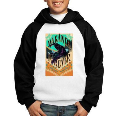 Imagem de Moletom Infantil Wakanda Forever - Foca na Moda, Branco, Preto, 12
