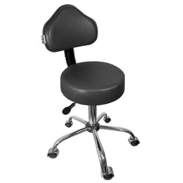 Imagem de Cadeira Mocho Preto Base Cromada - ULTRA Móveis