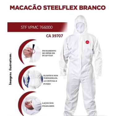 Imagem de Macacão Segurança Proteção Química Laboratório Pintura Tam M - Steelfl