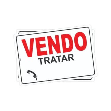 Imagem de Kit 2 Placas Sinalização Informação Vendo Vender Imóvel Tratar Telefon