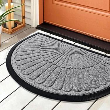 Imagem de 2 Tapete Porta Capacho Naska Meia Lua Antiderrapante 40X60cz - IDEALIZ