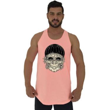 Imagem de Regata Longline Estampada Masculina MXD Conceito Old Skull, Laranja cl