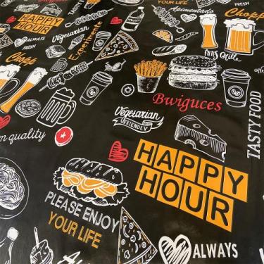Imagem de Tecido Plástico Térmico Estampado Happy Hour - 1,40m Largura