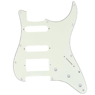 Imagem de Musiclily Pro 11 Furos Estilo Moderno Escudo HSS Pickguard Strato para Guitarra Americanaa Stratocaster, 3 Camadas Marfim