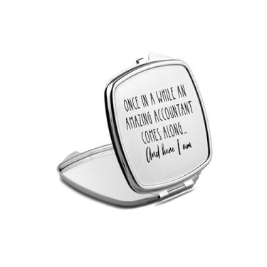 Imagem de SpreadPassion Incrível espelho compacto de contador, presente de contador, incrível espelho fotográfico de contador, espelho de maquiagem de viagem pequeno espelho portátil, espelho de bolso portátil,