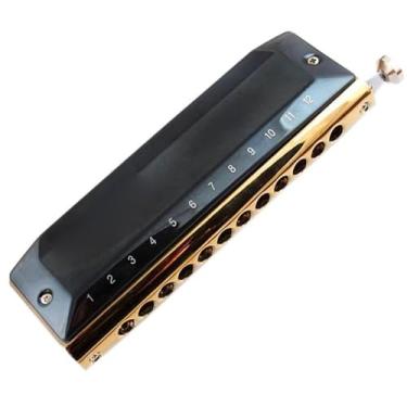 Imagem de Para Iniciantes harmônica Pente De Latão Para Gaita Cromática, 12 Buracos, 48, Chave Alto D, Boca Ogan, Som Profissional, Instrumentos Musicais