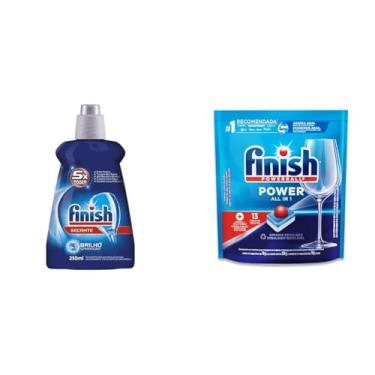 Imagem de Kit Finish Abrilhantador Secante 250ml + Detergente em Tabletes 13 Unidades