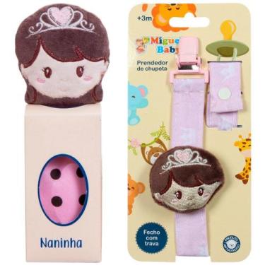 Imagem de Naninha + Prendedor de Chupeta Princesa Morena - Miguel Baby