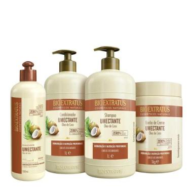 Imagem de Kit Bio Extratus Umectante Óleo de Coco Shampoo Condicionador Máscara 
