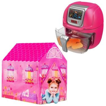 Imagem de Kit Brinquedos AirFryer Cozinha Infantil + Barraca Princesa - DM Toys
