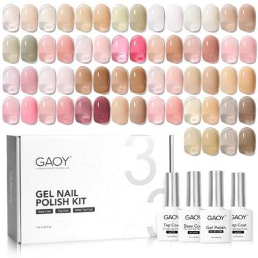 Imagem de Kit com 33 Esmaltes em Gel GAOY Jelly Sheer Pink - Inclui Top Coat