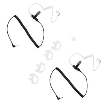 Imagem de HEOPBIRD Fone de ouvido para aplicação da lei 3,5 mm, 1 pino, fone de ouvido de vigilância para rádios bidirecionais, transceptores e conectores de microfone, alto-falante de rádio, 2 unidades, com