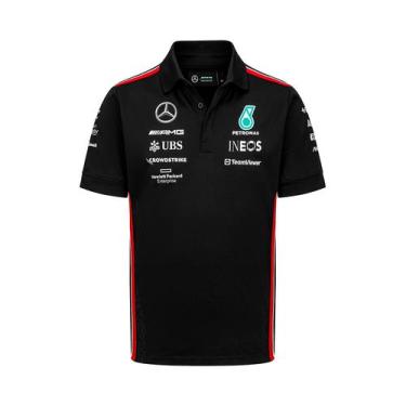 Imagem de Camiseta Polo Mercedes Amg Petronas F1 Team 2023 Oficial, Preto, GG