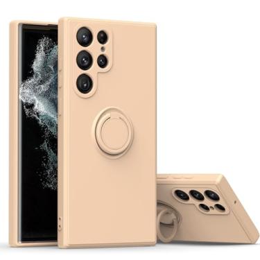 Imagem de LYJSMGZ Capa ultrafina para Samsung Galaxy S25 Ultra/S25 Plus/S25, capa macia protetora de silicone líquido com suporte de anel de sucção magnética para veículos, rosa, S25