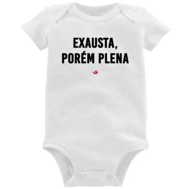 Imagem de Body Bebê Exausta, porém plena - Foca na Moda, Branco, P