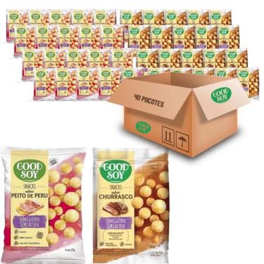 Imagem de Kit 40 Snacks GOODSOY Peito de Peru 20x Churrasco 20x 25g