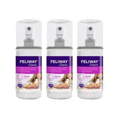 Imagem de Kit 3 Feliway Classic Spray Adaptação p/ Cat Gatos Ceva 60ml