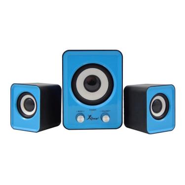 Imagem de Caixa De Som Bluetooth Subwoofer 2.1 6W Kp-7023 Azul