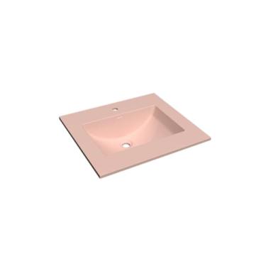 Imagem de 63,5 cm/78,7 cm/94.0 cm Superfície Sólida Resina de Poliuretano Simplifica Tampo com Lavatório, Cor Rosa Consistente, Fácil de Limpar, Transbordamento Embutido, Montagem em Torneira de Orifício Único