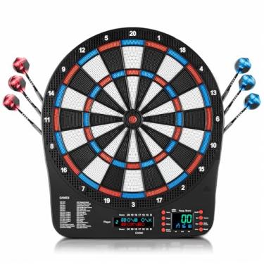 Imagem de Haoteey Alvo De Dardos Eletrônico, Alvo De Dardos Digital Com Ponta Macia, 32 Jogos E 359 Variantes Com Display Colorido De Críquete, 100 Pontas Macias