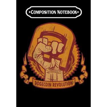 Imagem de Caderno de composição: Funny Dogecoin Revolution Cryptocurrency Trader, diário 6 x 9, diário de 100 páginas/caderno de bolso forrado em branco