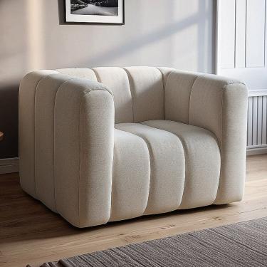 Imagem de Poltrona Mona Decorativa Retrô Moderna Sala de Estar Bege