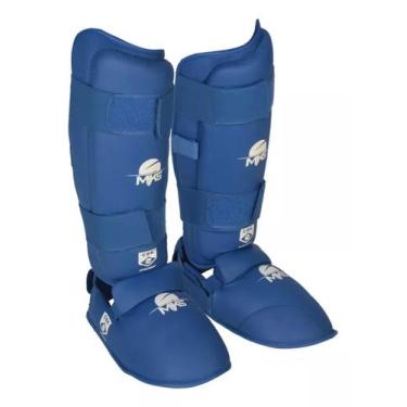 Imagem de Caneleira De Karate Mks Competition Homologada Cbkb Azul, P