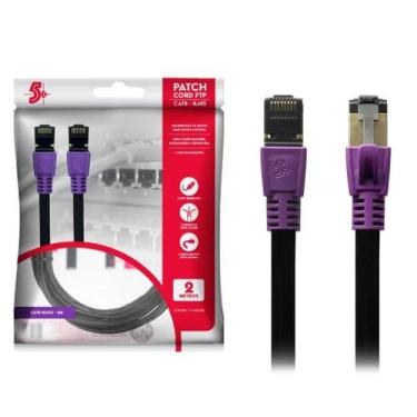 Imagem de Cabo De Rede Cat8 Rj45 Ethernet Patch Cord 40gbps 2000mhz 2m - 5+
