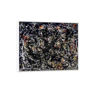 Imagem de MUHJDYC Jackson Pollock Pintura abstrata arte de parede famosa imagem em tela número 6 impressões de arte moderna pôster moldura branca para decoração de sala de estar 20x25cm-8x10in