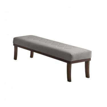 Imagem de Puff Para Quarto 140cm Linho Imbuia Theo Sofani Cinza/imbuia