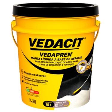 Imagem de Manta Liquida Asfáltica Impermeabilizante Vedapren 18 L Vedacit - Otto