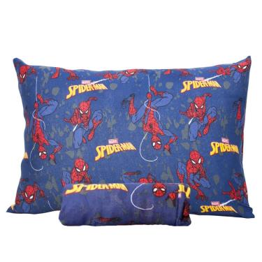 Imagem de Jogo De Cama Infantil Spider Man Blue Solteiro 100% Algodão Disney Simples 2 Peças Malha Portallar