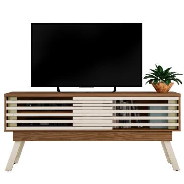Imagem de Rack Bancada Tv 65 Pol 150 Cm 2 Portas Frizz Naturale Off White Madetec Naturale Off White
